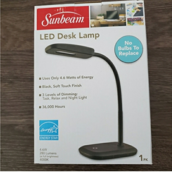 Sunbeam Other - SUNBEAM BLACK LED TOUCH DESK LAMP!